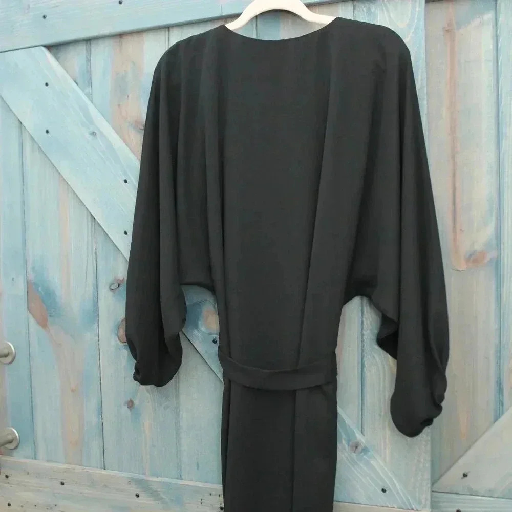 Amanda Uprichard Black Dress Size Medium Tie Waist Belt - Picture 7 of 7